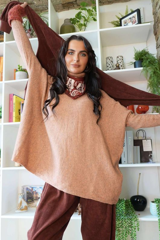 Beyond Terry Oversized Cowl Knit Tuscan Marl /19 =